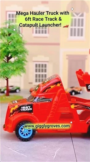 Mega Hauler Truck with 6ft Race Track & Catapult Launcher! 🏎️