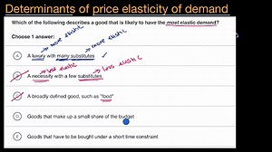 Determinants of elasticity example