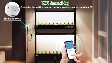 Hydroponics Growing System Kit, 60 Pods Vertical Indoor Garden with LED Grow Light, Auto Circulating Water System & WiFi Smart Plug, Indoor Gardening System for Vegetable Fruit Herb