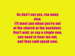 Taylor Swift - Speak Now , lyrics