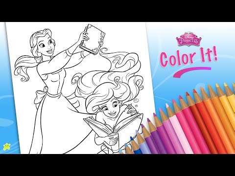 Coloring Disney Princess Belle and Ariel | KP