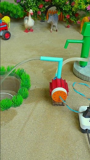 Mini hand pump project water with supply motor drinks cow duck for farm #waterpump #shorts #676