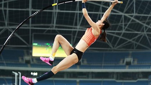 中国撑杆跳运动员，李玲，超燃集锦，实力强、颜值高