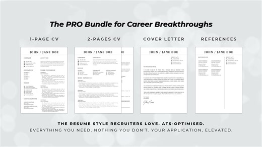 𝐏𝐮𝐭 𝐭𝐨𝐠𝐞𝐭𝐡𝐞𝐫 𝐚 𝐬𝐭𝐫𝐨𝐧𝐠, 𝐫𝐞𝐜𝐫𝐮𝐢𝐭𝐞𝐫-𝐟𝐫𝐢𝐞𝐧𝐝𝐥𝐲 𝐚𝐩𝐩𝐥𝐢𝐜𝐚𝐭𝐢𝐨𝐧 𝐰𝐢𝐭𝐡 𝐭𝐡𝐢𝐬 𝐚𝐥𝐥-𝐢𝐧-𝐨𝐧𝐞 𝐏𝐫𝐨𝐟𝐞𝐬𝐬𝐢𝐨𝐧𝐚𝐥 𝐀𝐩𝐩𝐥𝐢𝐜𝐚𝐭𝐢𝐨𝐧 𝐏𝐑𝐎 𝐁𝐮𝐧𝐝𝐥𝐞. It includes ATS-optimised CVs, a matching Cover Letter, Reference Page, plus any email template you need for outreach, interviews, negotiations, and offers. Modern design, clear structure, and fully editable across PowerPoint, Word, and Canva Pro. 𝐒𝐭𝐚𝐫𝐭 𝐜𝐫𝐞𝐚𝐭𝐢𝐧𝐠 𝐲𝐨𝐮𝐫 𝐬𝐭𝐫𝐨�