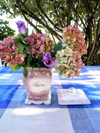 French Art Nouveau sugar container, antique, faience, original around 1900, pink violet, La Vie en rose. Decorative. Paris, Belle Epoque. - Etsy 日本