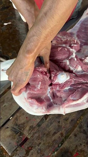 Fresh Pork Cutting at Market | Food Preparation Skills