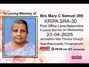 23-04-2025 Funeral Service of Mrs.Mary C Samuel(89)