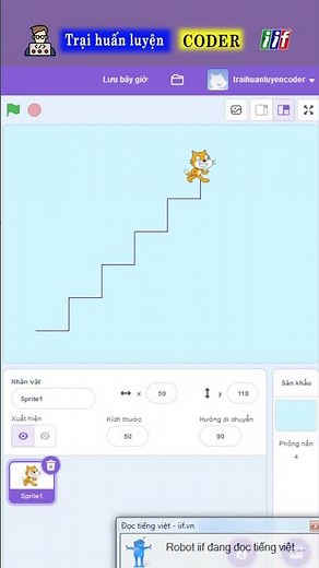 Vẽ hình bậc thang trong Scratch | Lập trình trẻ em Scratch