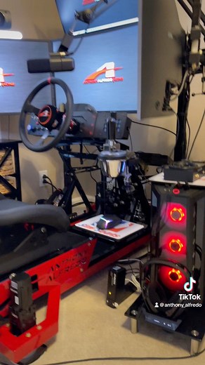 The ultimate turn-key sim racing setup by Sim Seats featuring a Sparco seat, D-BOX Technology haptic system, and Logitech G peripherals. | Anthony Alfredo