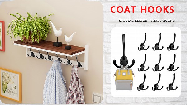Watch Black Coat Hooks Backpack Hook  Wall Heavy Duty Mounted on Amazon Live