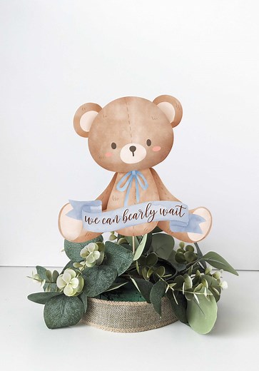 1 Bearly Wait Baby Shower Centerpiece, Greenery Bear Baby Shower Decorations, Bear Baby Shower Centerpieces, Teddy Bear Centerpieces HM887 - Etsy