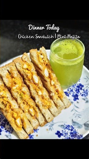 Loaded Chicken Sandwich + chilled Mint Mojito = the perfect dinner combo 😍🔥Made with ❤️ #viralvideo