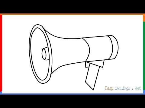 How to draw a Megaphone step by step for beginners