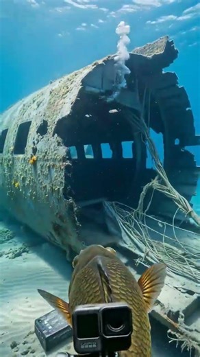 I Put a GoPro on a Fish… It Found a Crashed Airplane Underwater Shorts