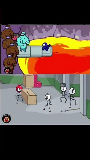 Among us Lava pull dancing anime and Henry stickman dancing #funny #gaming