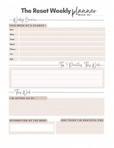 The Reset Weekly Planner - Etsy Canada