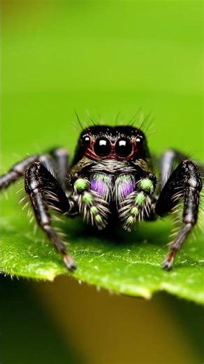 Get Ready for a Cute Attack! Close-up of a Jumping Spider's Tiny Movements
