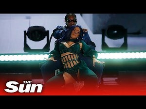 Cardi B straddles husband Offset at the BET Awards