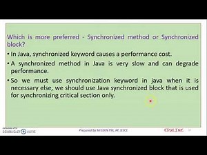 JAVA - MODULE 4 - TOPIC 16 - SYNCHRONIZATION (CONTINUATION)