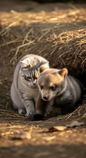 Cat vs Bear Cub… Big Bear YEETS Him Into the Wild Chase #wildlife #bears #nature