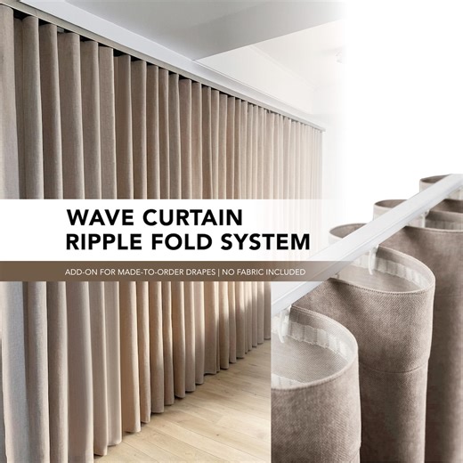 Wave Curtain Ripple Fold System: Spaced Gliders, Tape & Hooks (no Fabric Included) - Etsy