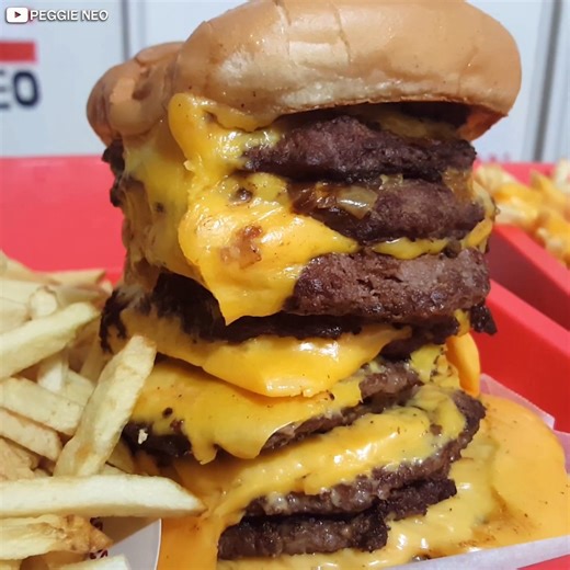 Eating IN-N-OUT Burger's 12x12 Cheeseburger! That was too much beef 😆 What do you like to get at IN-N-OUT? #mukbang #asmr #cheeseburger #innout | Peggie Neo