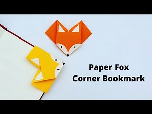 DIY Paper FOX Corner Bookmark!!! Paper Crafts For School / Origami Bookmark / Paper Craft