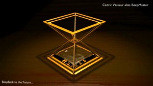 Sablier 3D avec temps qui s'écoule en sens inverse