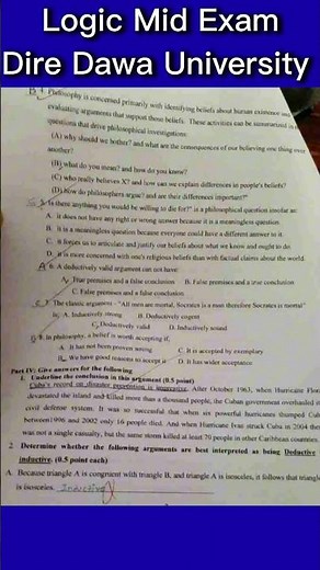 logic Mid Exam DireDawa University