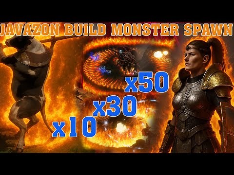 Diablo 2 Resurrected – Javazon Build Comparison: x10 vs x30 vs x50 Monster Density!