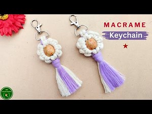 DIY Macrame Flower🌸 Keychain for Beginner!
