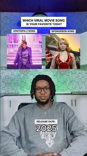 Which Viral Movie Song Is Your Favorite Today? Shakira "Zoo" (From "Zootopia 2") & Spongebob #shorts