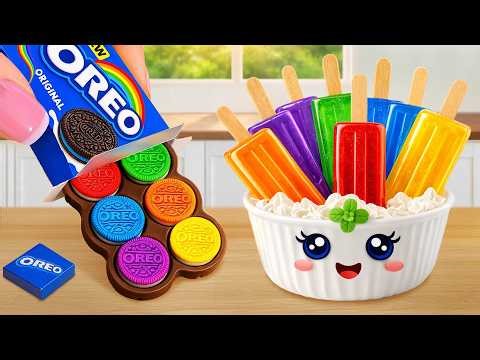 💙Delicious Ice Cream vs Oreo Cake Recipe💙Perfect Mini Rainbow Chocolate Treats | Tiny Cake Master