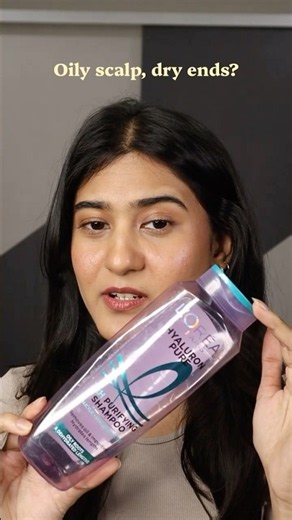 Best shampoo for oily scalp, dry ends? Loreal Paris Hyaluron Pure 72H Purifying Shampoo #lorealparis