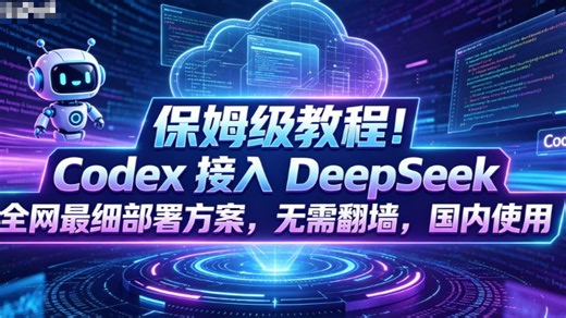 保姆级安装教程！Codex接入DeepSeek 全网最细部署方案，无需翻墙，国内使用 | Codex安装教程