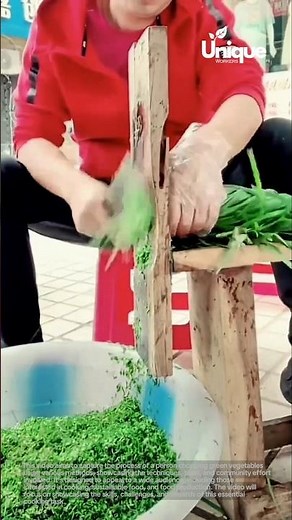 Chopping vegetables: person chopping green vegetables using various methods