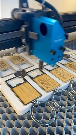 Laser engraving keychains with these 3D printed jigs is going to be so much more efficient