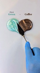 Aqua Green Coffee Slime Color Mixing Shades 😍🎨 #colormixing #paintmixing #art #asmr #painting | Mini Art Zone