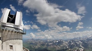 looping cinemagraph of the Pic du Midi Observatory, Pyrenees, France