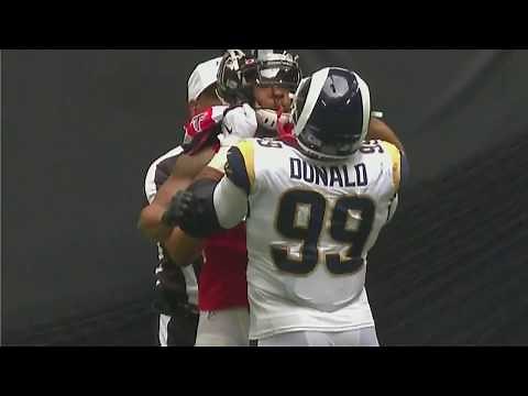 Aaron Donald Lifts up & Fights Devonta Freeman!
