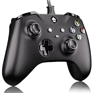 YUYIU 【Upgraded Wired Controller for Xbox Series X|S, Xbox One, Windows 10 and above, PC Controller with 3.5 mm Audio Jack BLACK
