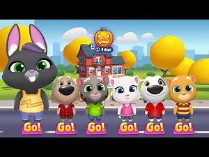 Talking Tom Gold Run Halloween Full Screen All Characters Tom Angela Hank Ginger Ben Becca Gameplay