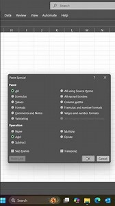 Paste Special in Excel Add Subtract Multiply Divide #Excel #PasteSpecial #ExcelTips #ExcelShorts #Ex