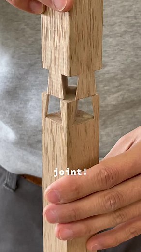 四方アリ組み継です。角材の四面全てにアリ型が見えます。#woodworking #木工 #joinery #職人技