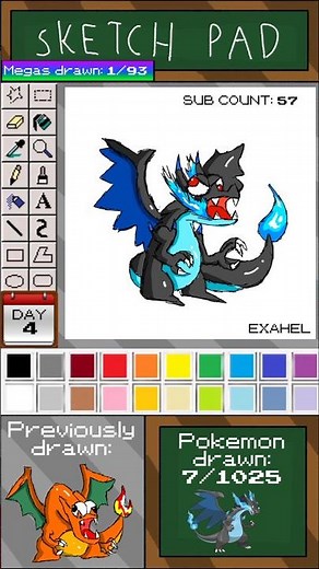 Drawing Mega Charizard X 🔥 | Drawing All Pokemon Day 4 #howtodraw #shorts #pokemon #speedpaint