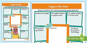 Figure Me Out Maths Back to School Worksheet