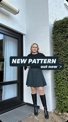 Katharina Fuchs on Instagram: "Day 24 of 25 - The Simple Skirt 🤍 Yesterday, I finally released the new pattern: „The Simple Skirt“ ✨ This pattern is exactly what the name says: super easy to sew, but incredibly versatile 🥹 (*self-promotion) One pattern - three possible lengths, with or without a slit 🥰 The skirt consists of four panels and a comfortable elastic waistband, making it extremely beginner-friendly ✨ Anyone can sew it! You can choose between three lengths, add an optional slit, and