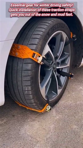 Essential anti-skid tire chains for winter driving safety.