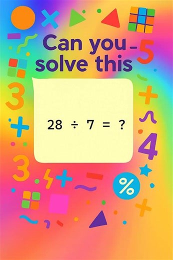 Easy Division Puzzle for Kids! 28 / 7 = ?