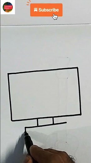 Draw a simple monitor using these simple steps #shorts #ashortaday Canvassing Passion